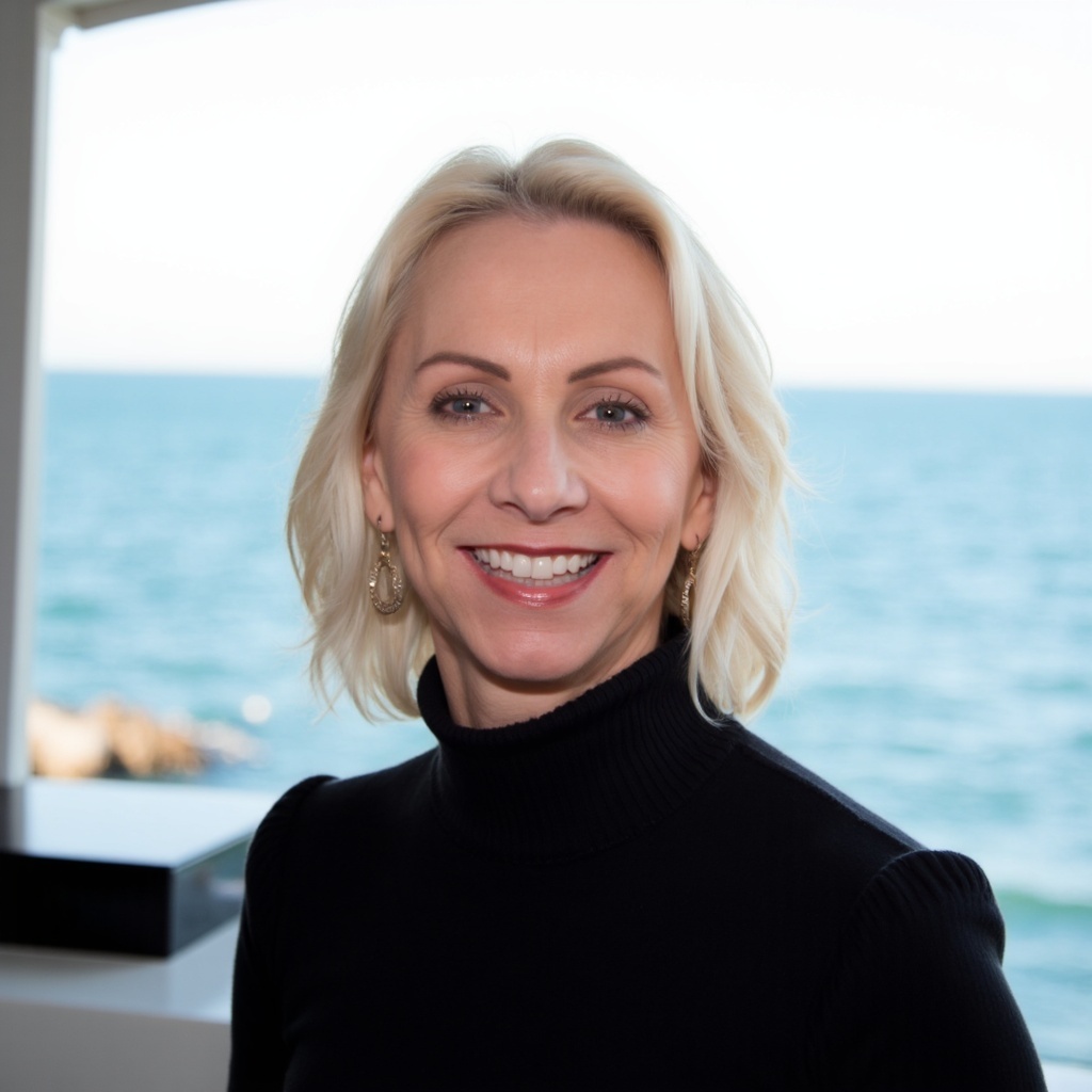 Gh headshot water black turtleneck