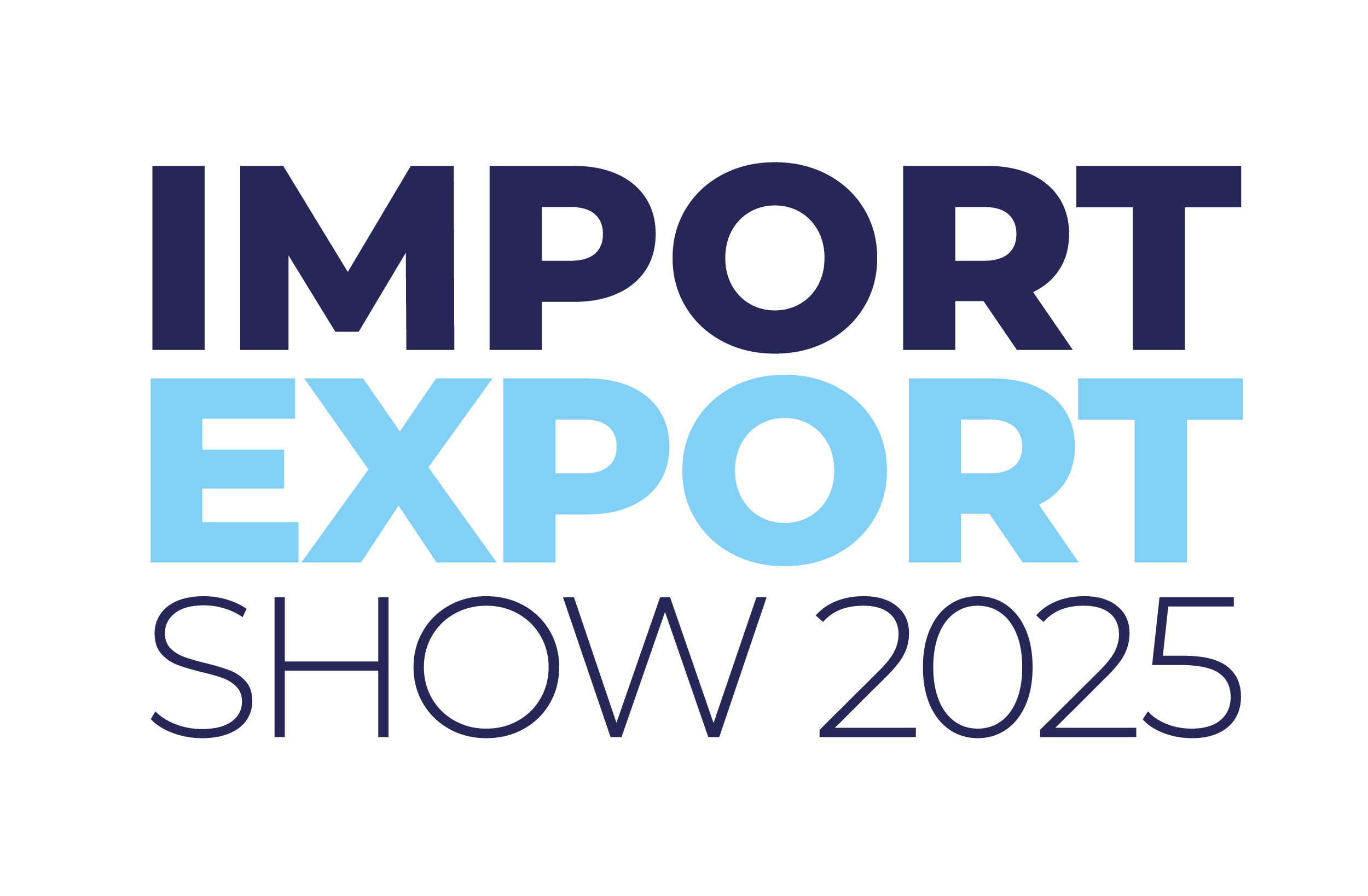 Import export show 2025 logo light blue pos
