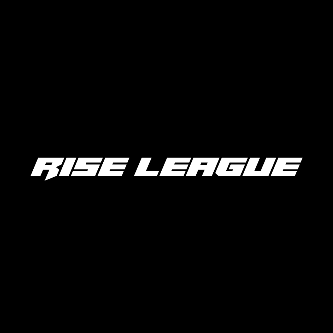 Rise league logo white with black background