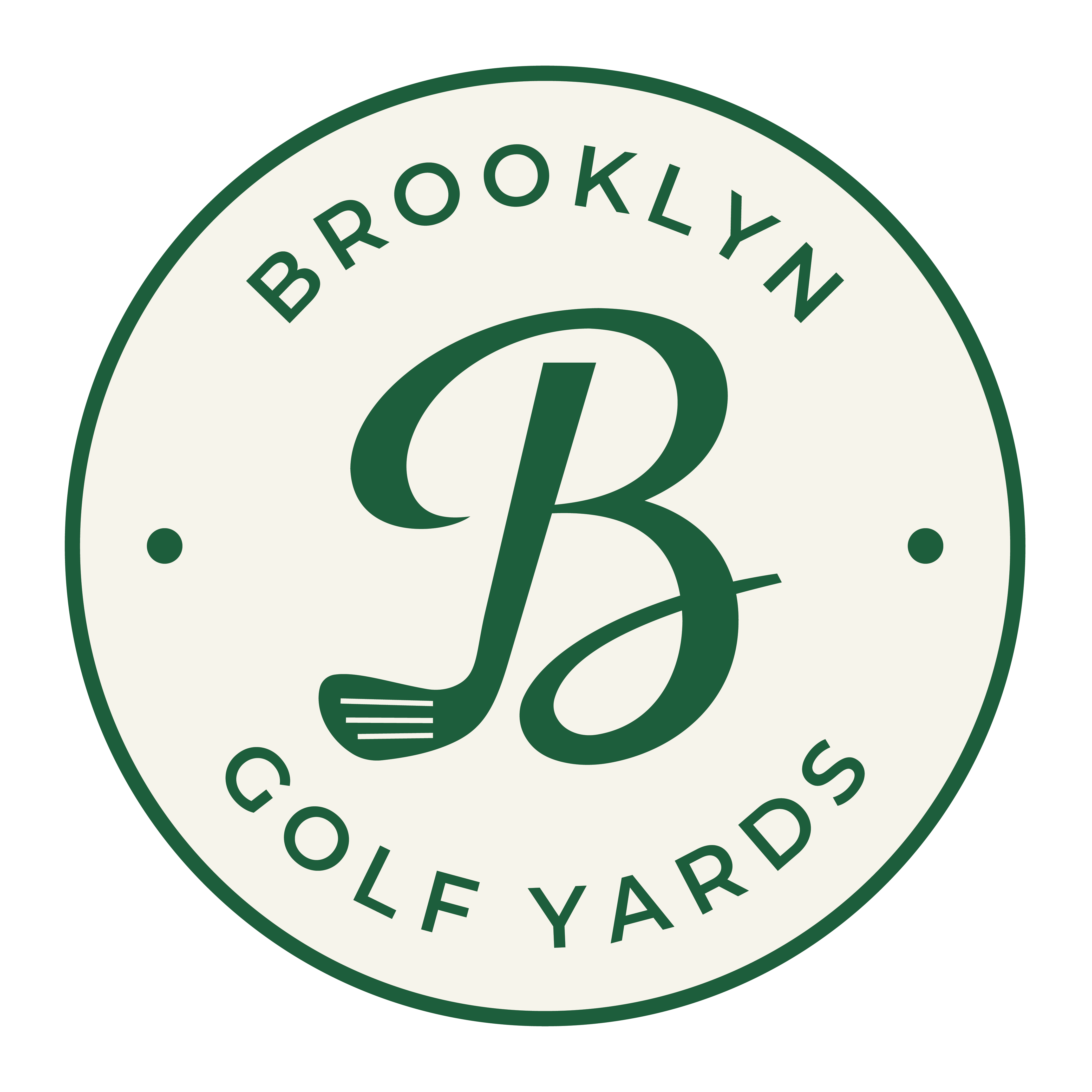 Brooklyn golf yard logo green on cream 01