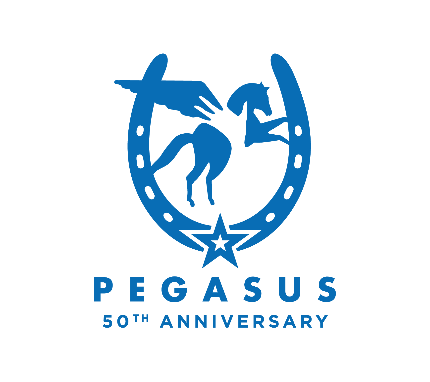 Pegasus 50th logo final blue